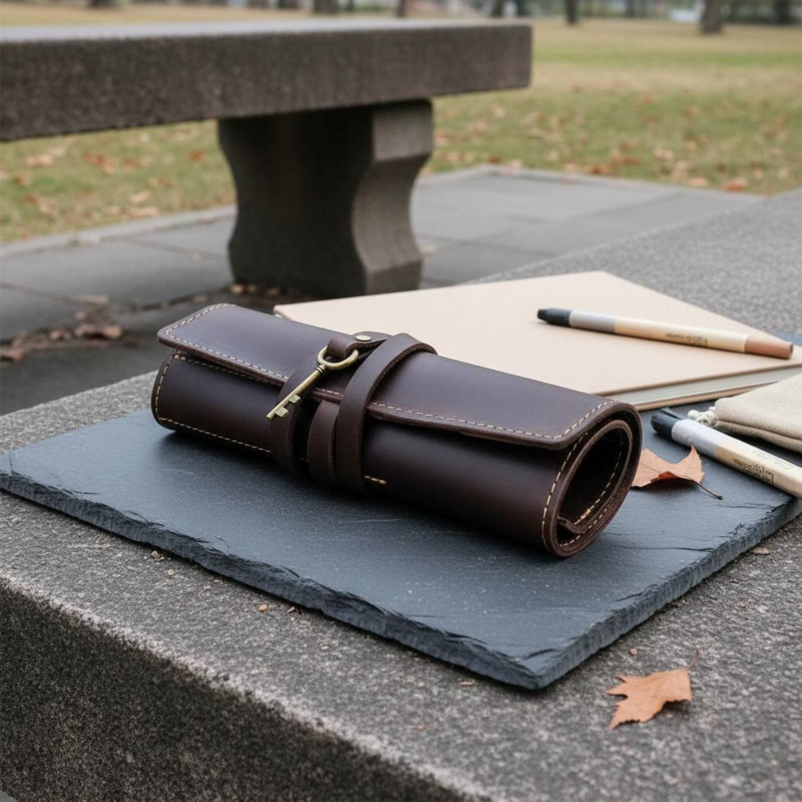 Leather Foldable Writing Utens – Pen Pouch Roll Bewertung und Preis