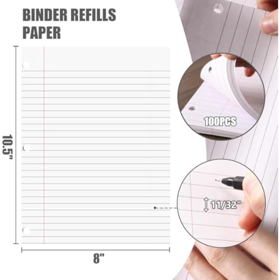 100 Sheets Loose Leaf Paper, 8 – Paper Punch 3 Hole Bewertung und Preis