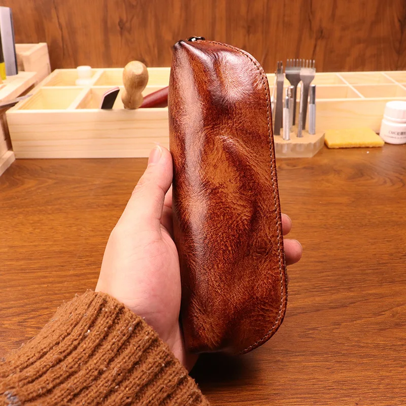 Cowhide pen bag for men vintag – Tan Stationery & Office Supply Bewertung und Preis