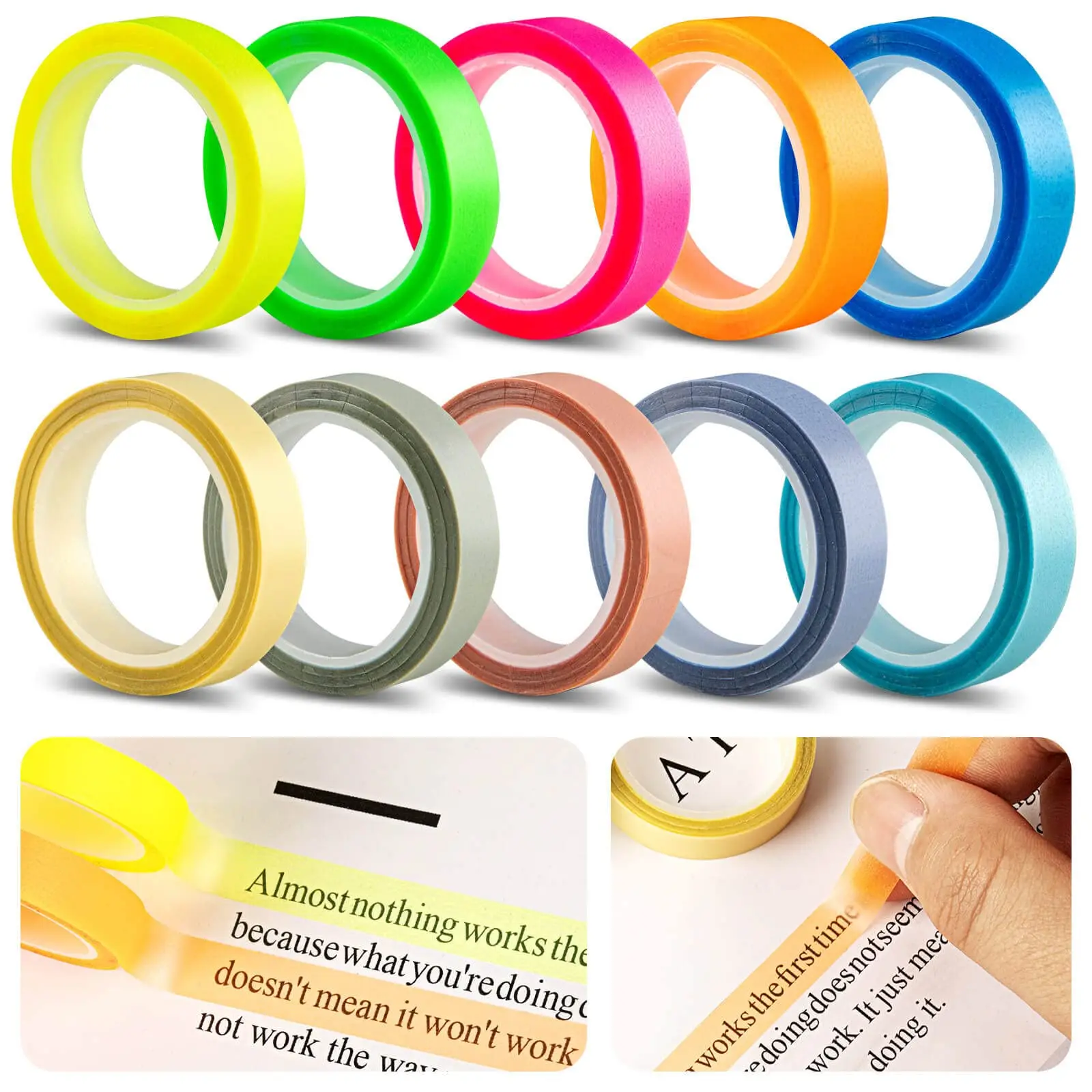 5Rolls Transparent Fluorescent – Index Tab Divider Bewertung und Preis