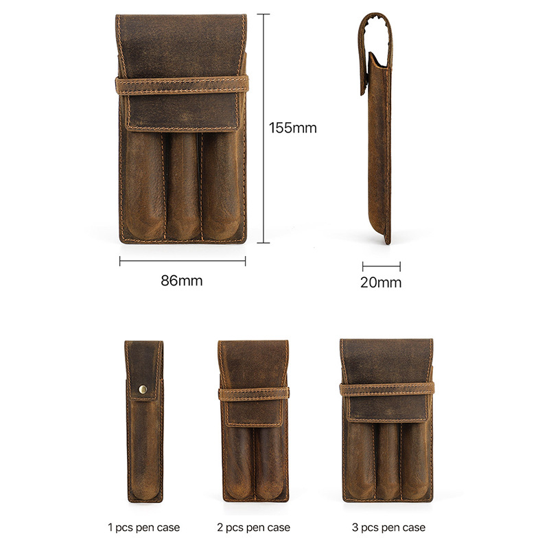 hand-made leather cowhide penc – Pen Pouch Roll Bewertung und Preis