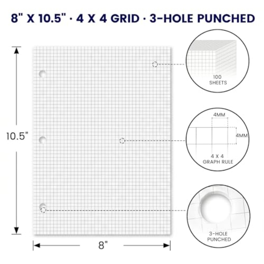 Graph Paper Filler Paper, 100  – Paper Punch 3 Hole Bewertung und Preis