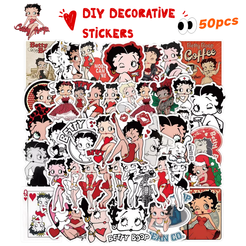 New 50PCS Betty Boop Sticker A – Memo Pad Sticky Bewertung und Preis