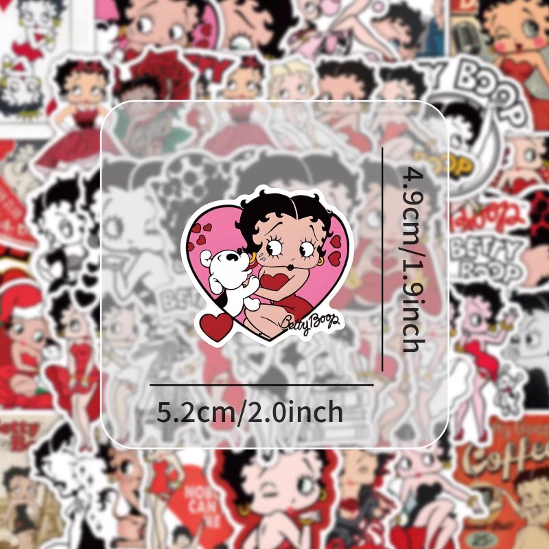 New 50PCS Betty Boop Sticker A – Memo Pad Sticky Bewertung und Preis