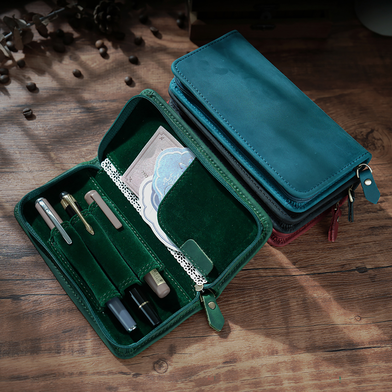 Genuine Leather Zipper Pencil  – Pen Pouch Roll Bewertung und Preis