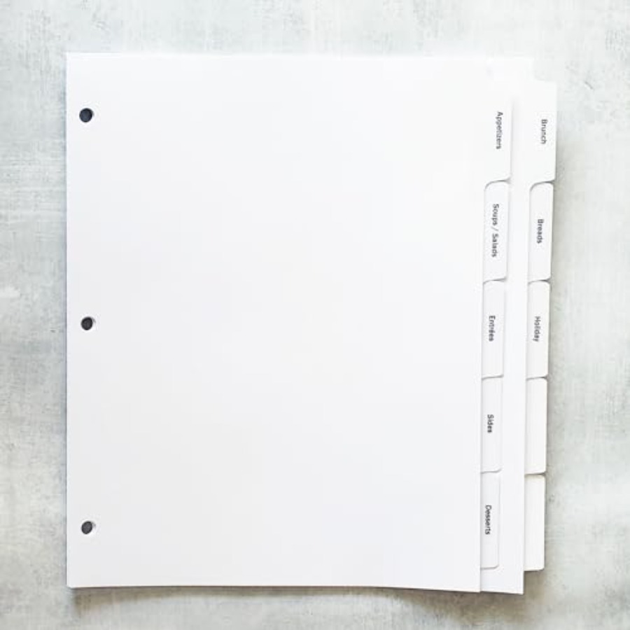 PRE-Printed Recipe Binder Inde – Index Tab Divider Bewertung und Preis