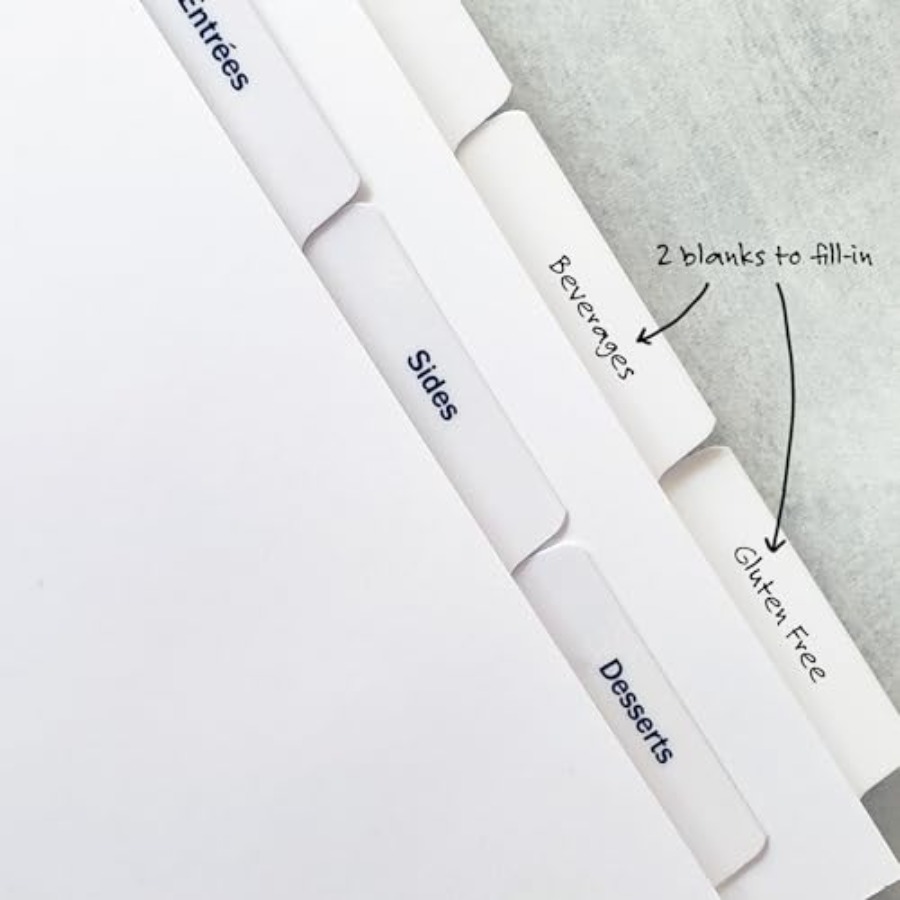 PRE-Printed Recipe Binder Inde – Index Tab Divider Bewertung und Preis