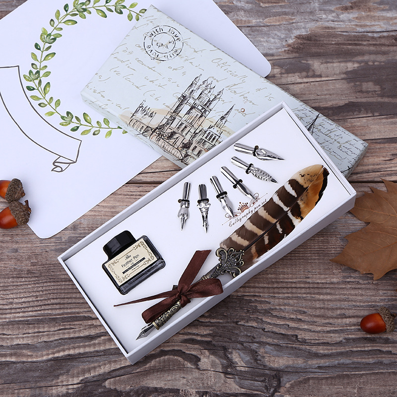 Retro Feather Dip Pen Writing  – Self Inking Stamp Bewertung und Preis