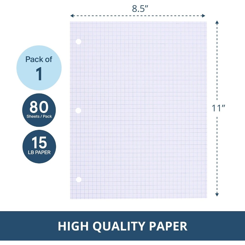 11x8.5 Graph Paper, 4x4 Grid,  – Paper Punch 3 Hole Bewertung und Preis